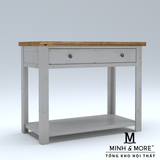  BÀN TRANG TRÍ CONSOLE GỖ THÔNG TRẮNG GLAZE XÁM KOALA 