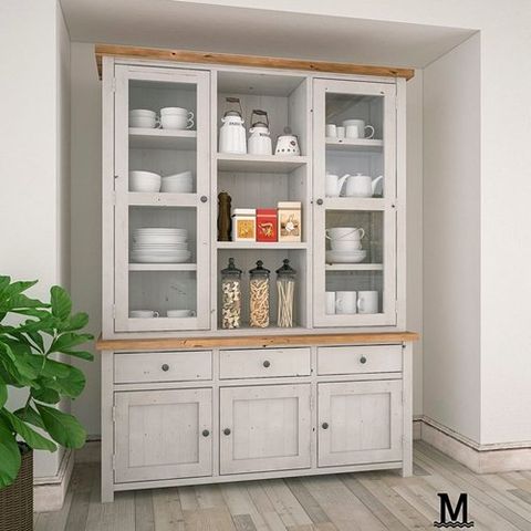  TỦ BUFFET TRANG TRÍ GỖ THÔNG TRẮNG XÁM KOALA 