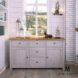  TỦ SIDEBOARD TRANG TRÍ GỖ THÔNG TRẮNG XÁM KOALA 