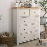  TỦ HỘC GỖ THÔNG TRẮNG GLAZE XÁM KOALA 