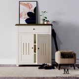  TỦ GIÀY GỖ THÔNG TRẮNG KEM HANDLE 