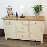  TỦ SIDEBOARD TRANG TRÍ GỖ THÔNG TRẮNG XÁM KOALA 
