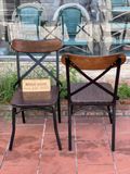  Ghế Bistro Sắt Mặt Gỗ Veneer Walnut QCBWV08 