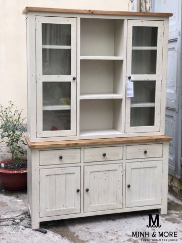  TỦ BUFFET TRANG TRÍ GỖ THÔNG TRẮNG XÁM KOALA 