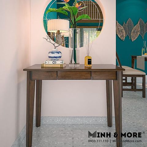  BÀN CONSOLE TRANG TRÍ GỖ THÔNG MÀU WALNUT INDOCHINE 