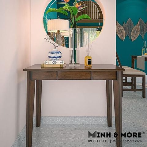  BÀN CONSOLE TRANG TRÍ GỖ THÔNG MÀU WALNUT INDOCHINE 