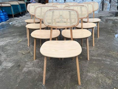  SECCO - Ghế Gỗ Tựa Mây Nhựa 