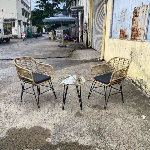  Bộ Bàn Ghế Coater Chân Sắt - Hàng Outdoor Xuất Khẩu 