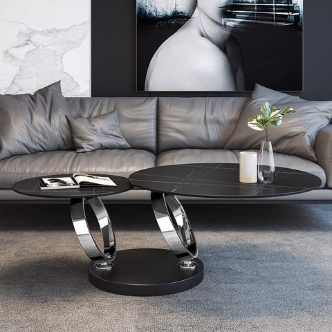  Bàn Sofa Inox Mặt Đá Xoay Nhập Khẩu 