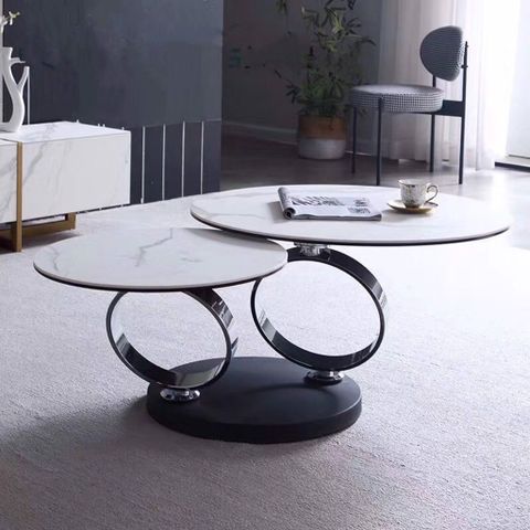  Bàn Sofa Inox Mặt Đá Xoay Nhập Khẩu 