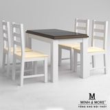  BỘ BÀN ĂN GỖ THÔNG MÀU TRẮNG KEM HANDLE 