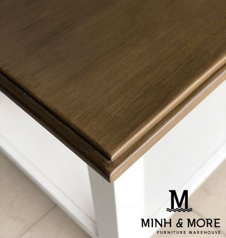  BỘ BÀN ĂN GỖ THÔNG MÀU TRẮNG KEM HANDLE 