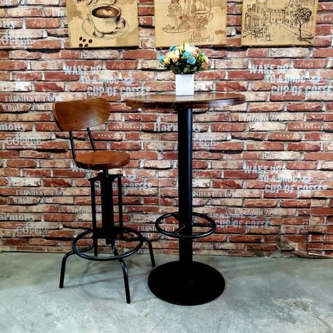  Ghế Bar Sắt Xoay Ống Tròn 