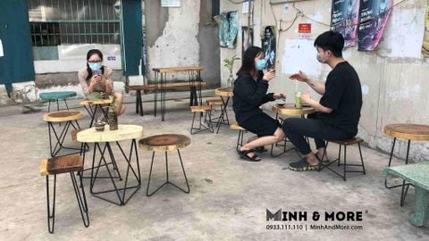  Bộ Bàn Ghế Cafe Cóc Me Tây Chân Sắt 