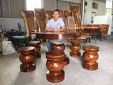  Bộ Bàn Tròn Nguyên Khối Gỗ Me Tây & Gỗ Khác 