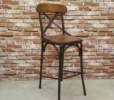  Ghế Bar Bistro Khung Sắt, Lưng Gỗ Cao Su QCBB75 