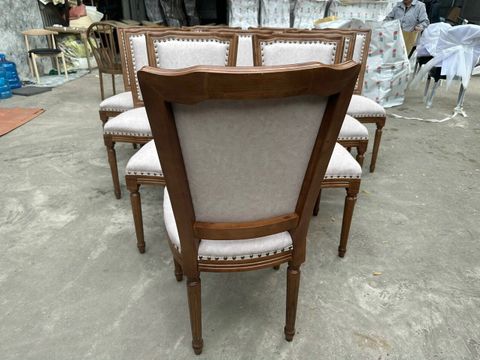  Ghế Gỗ Louis Tựa Vuông 