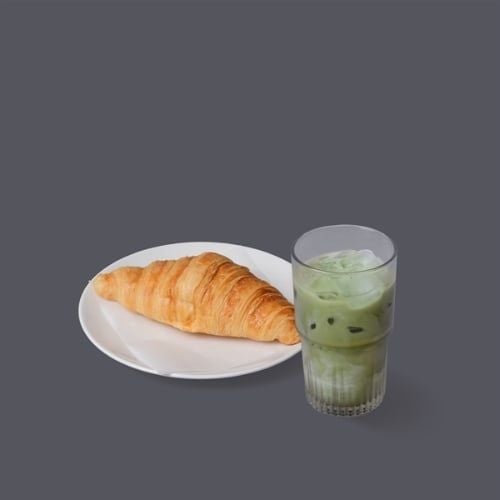  Matcha Latte & Cake 