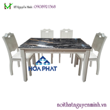 Bộ bàn ghế ăn gỗ tự nhiên Hòa Phát HGB66A, HGG66