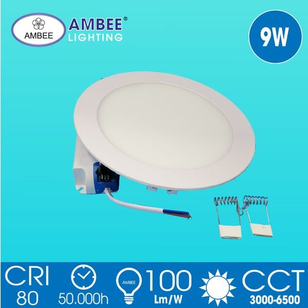 Đèn Led Âm Trần Siêu Mỏng Tròn 9w 1 Màu