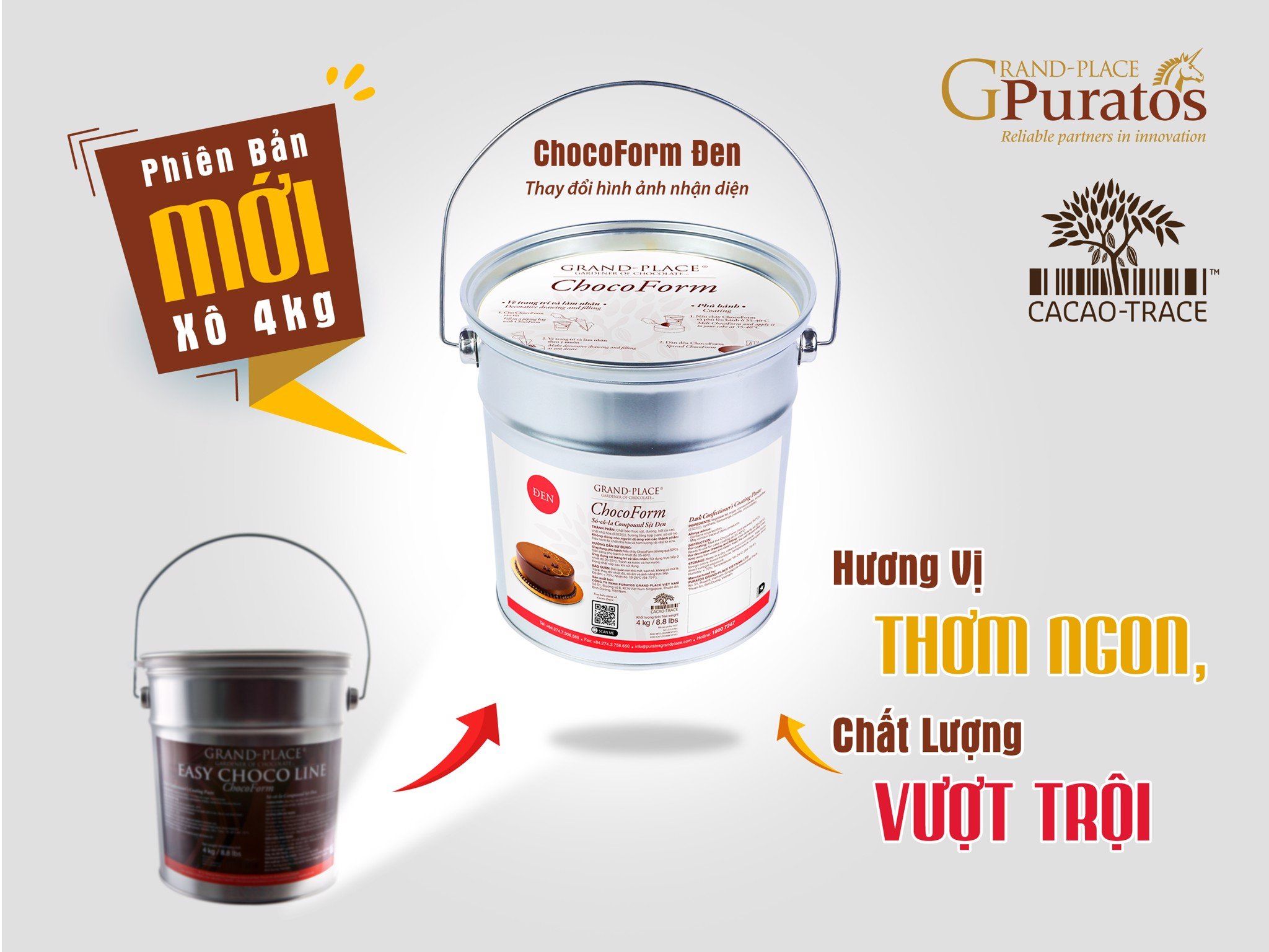 Sô-cô-la Grand-Place Sệt Đen Chocoform GPD-080 4kg 4116153