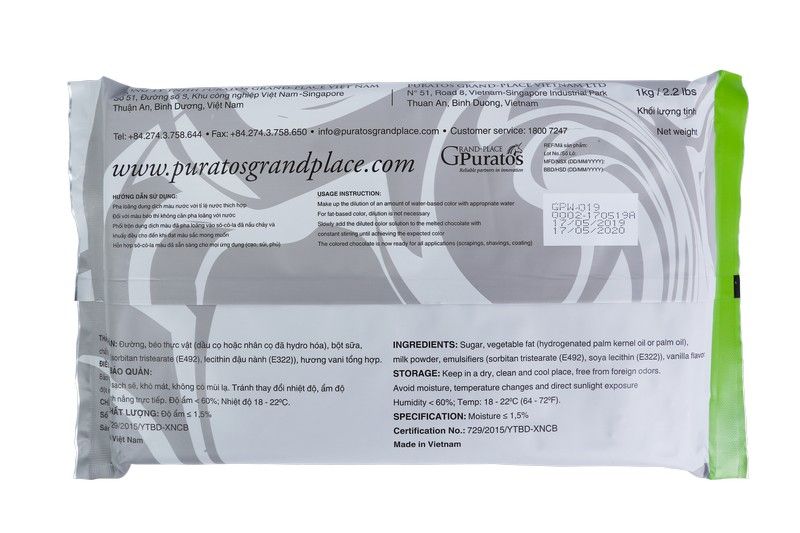 Sô-cô-la Grand-Place Thẻ Trắng Chocorainbow GPW-019 1kg 4116209