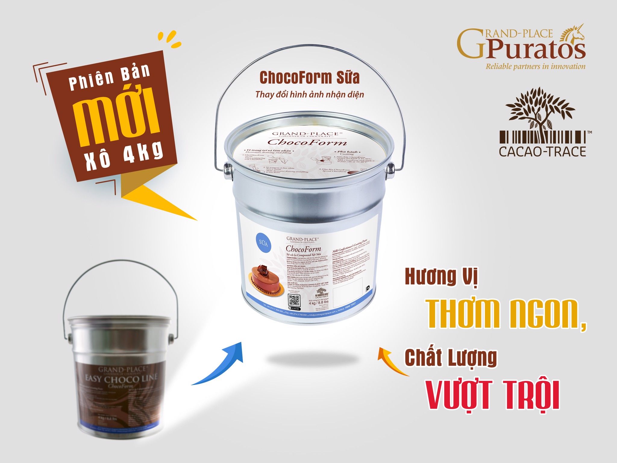 Sô cô la Compound ChocoForm Sữa - GPM-081.4KG - Phiên bản mới