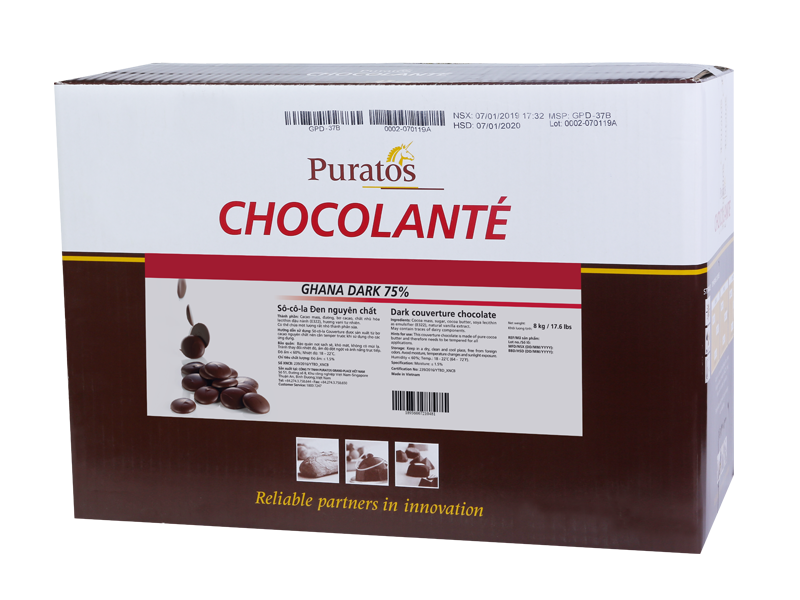 Sô-cô-la Chocolante Hạt nút Đen 75% GPD-37B 1kg 4009768
