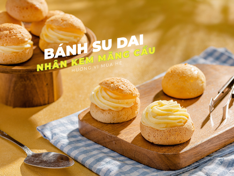 Bánh su dai nhân kem mãng cầu