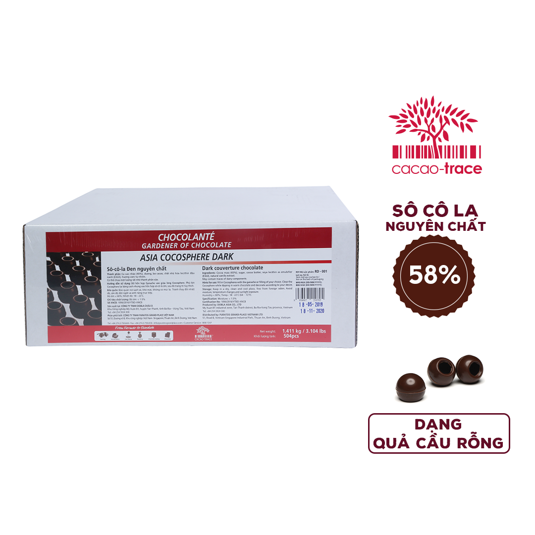 Sô-cô-la Chocolante Quả cầu rỗng Đen RD-001 1.411kg 4116236