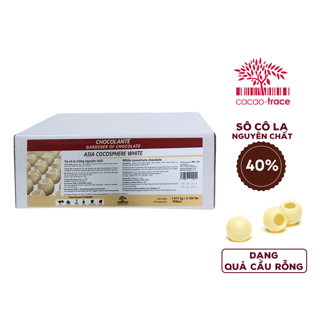 Sô-cô-la Chocolante Quả cầu rỗng Trắng RW-001 1.411kg 4116237