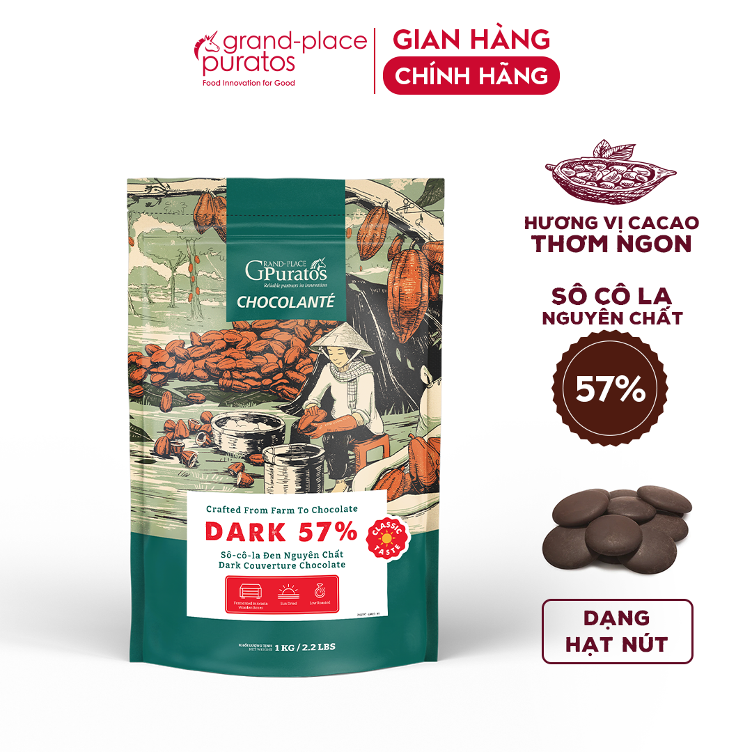 Sô-cô-la Chocolante Hạt nút Đen 57% GPD-57B 1kg 4021118