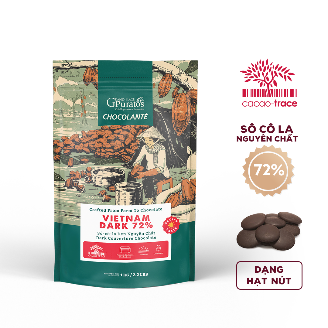 Sô-cô-la Chocolante Hạt nút Đen 72% GPD-72B 1kg 4009127