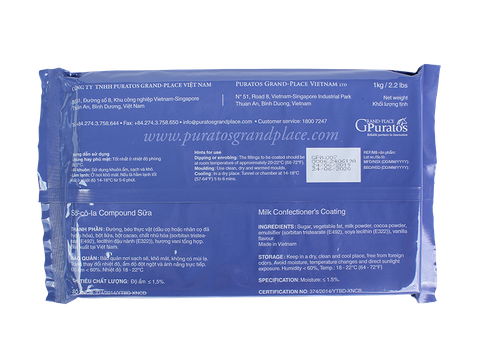 Sô-cô-la Grand-Place Thẻ Sữa GPM-007 1kg 4116192
