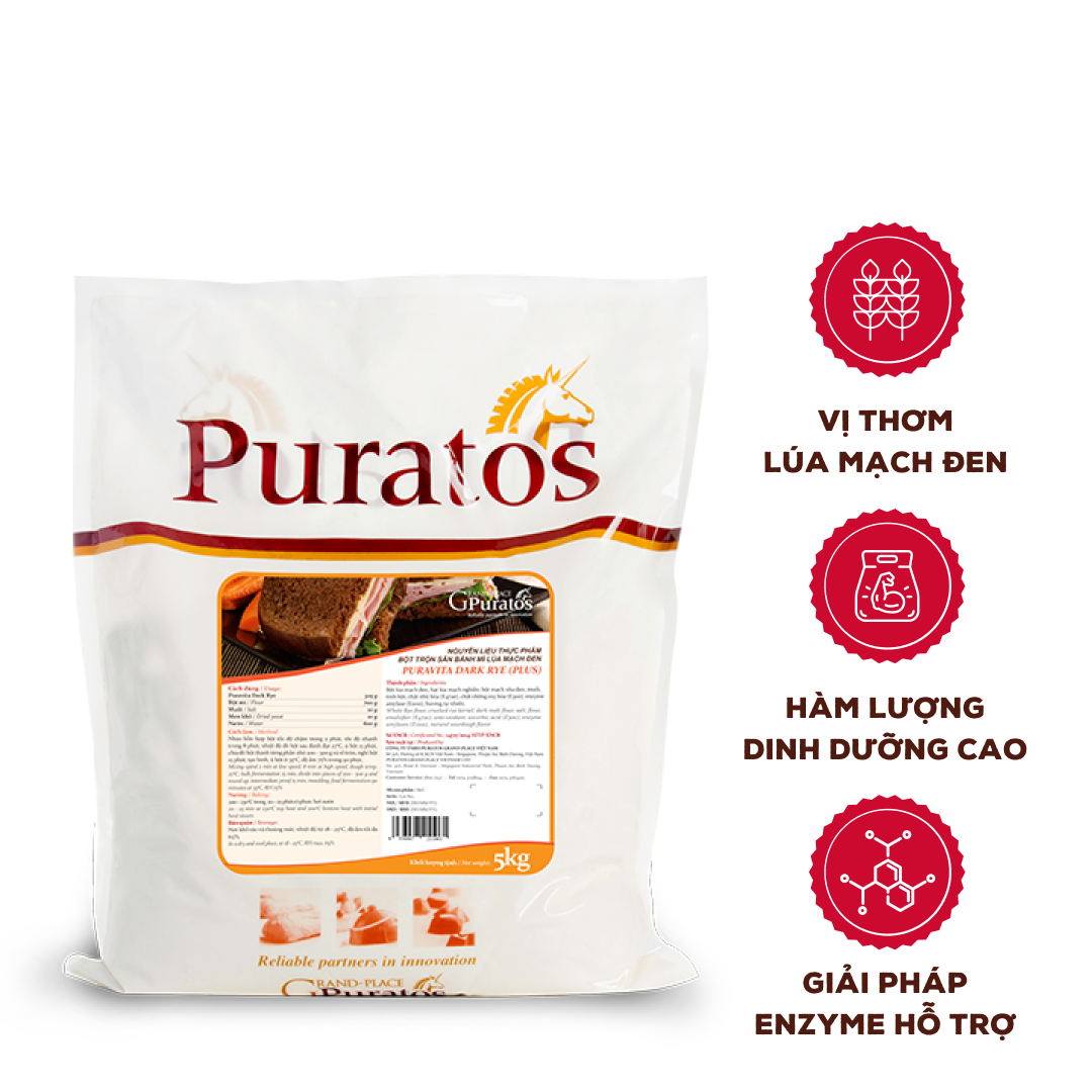 Bột trộn bánh mì lúa mì đen Puravita Dark Rye Plus_5 kg-IM-EAR-05