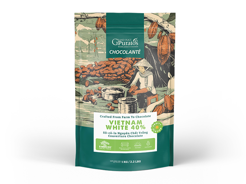 Sô-cô-la Chocolante Hạt nút Trắng 40% GPW-40B 1kg 4009151