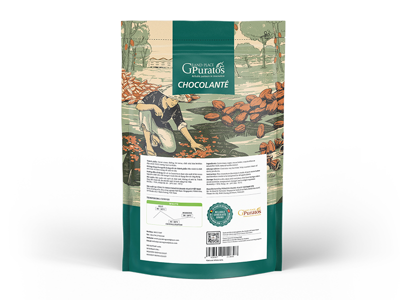 Sô-cô-la Chocolante Hạt nút Trắng 40% GPW-40B 1kg 4009151