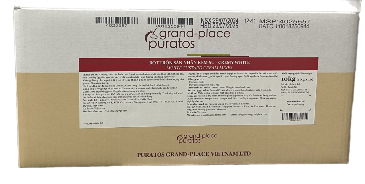 Bột trộn sẵn nhân kem su Cremywhite 1kg - 4025557