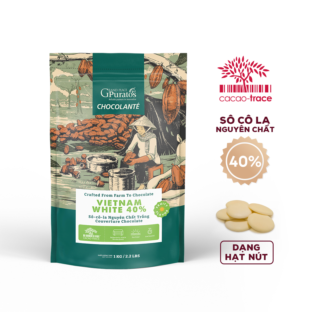 Sô-cô-la Chocolante Hạt nút Trắng 40% GPW-40B 1kg 4009151