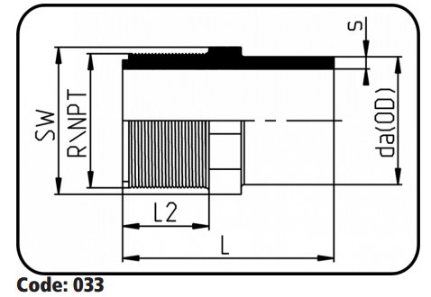 Nối ren ngoài nhựa PP - hàn đối đầu 11.033