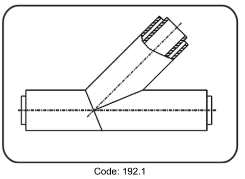 Tê 45 nhựa PP 2 lớp - hàn bậc 11.192.1