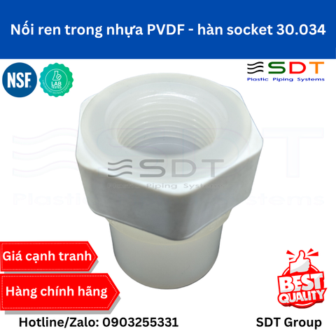 Nối ren trong nhựa PVDF - hàn socket 30.034