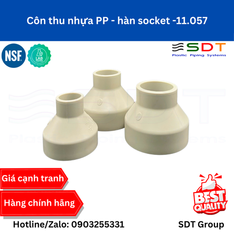 Côn thu nhựa PP - hàn socket -11.057