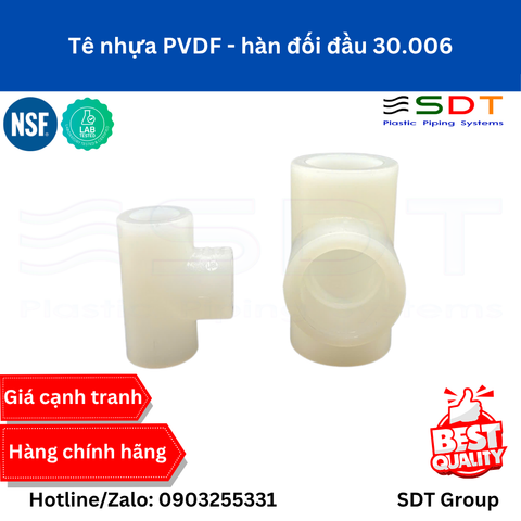 Tê nhựa PVDF - hàn đối đầu 30.006