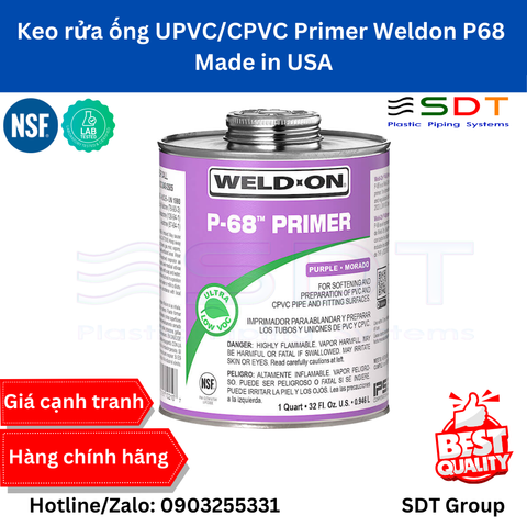 Keo rửa ống nhựa UPVC/CPVC Primer Weldon P68 - Made in USA