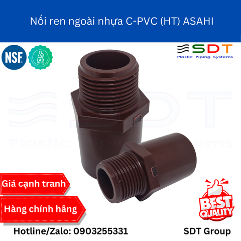Nối ren ngoài nhựa HT-PVC ASAHI
