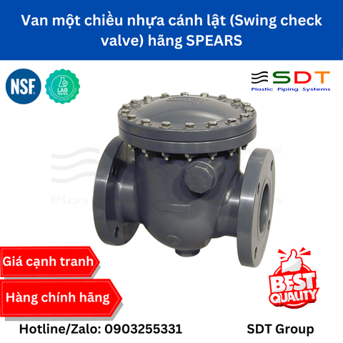 Van một chiều nhựa cánh lật (Swing check valve) SPEARS