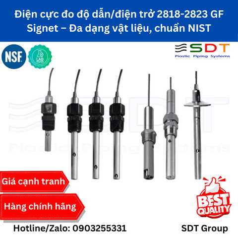 Điện cực đo độ dẫn/điện trở 2818-2823 GF Signet – Đa dạng vật liệu, chuẩn NIST