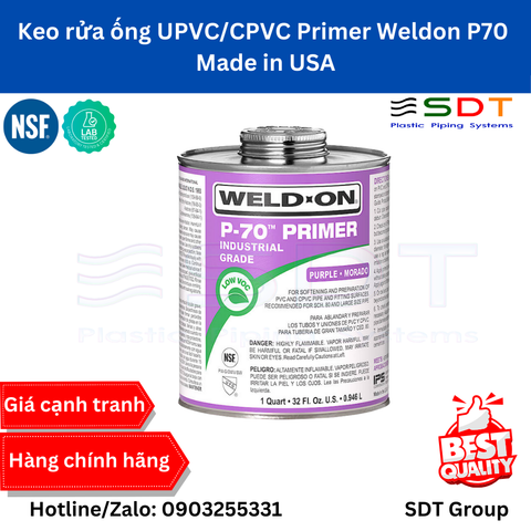 Keo rửa ống nhựa UPVC/CPVC Primer Weldon P70 - Made in USA