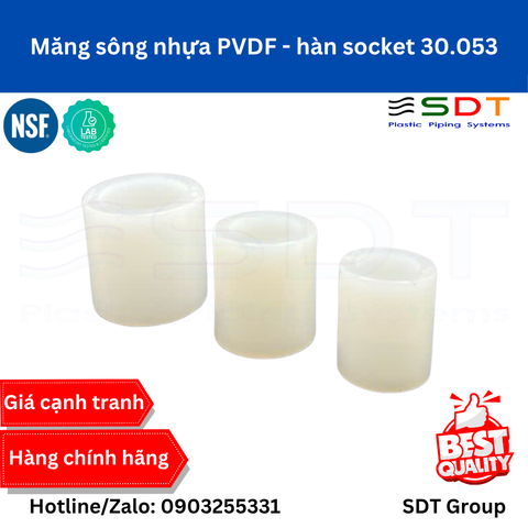 Măng sông nhựa PVDF - hàn socket 30.053